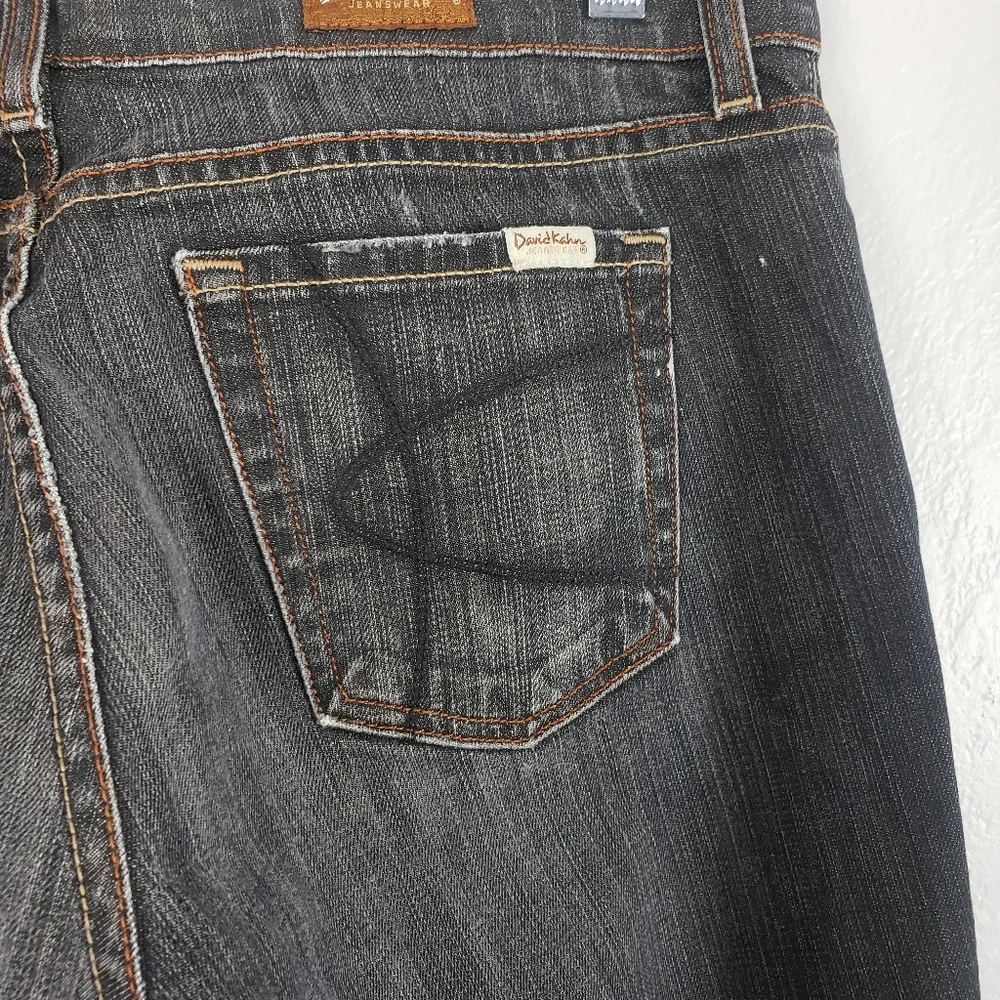 David Kahn Washed Black Mid Rise Flare Jeans Size 31×31 - Picture 8 of 16